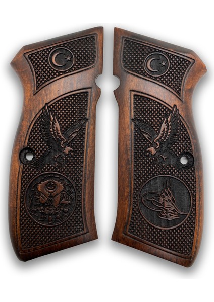 Silah Kabzası - Cz 75, Canik 55, S120, L120 ile Uyumlu - Koyu Kahverengi Renk - CZ75CV036
