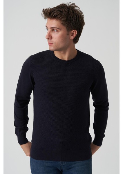 Albufeira 4025 0 Yaka Slim Fit Pamuklu Triko Laci