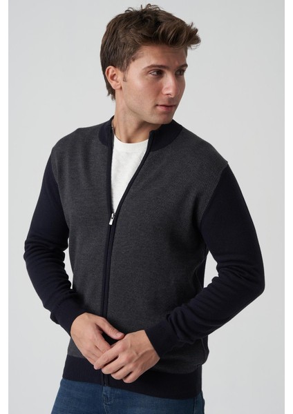 Abrantes K491 Slim Fit Fermuarlı Triko Hırka Laci modelleri