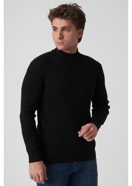 Águeda 1284 Slim Fit Yarım Balıkçı Triko Siyah modelleri