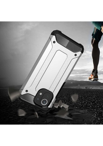 - Xiaomi Mi 11 - Kılıf Çift Katman Zırh Tank Crash Military Kapak - Siyah - T16315