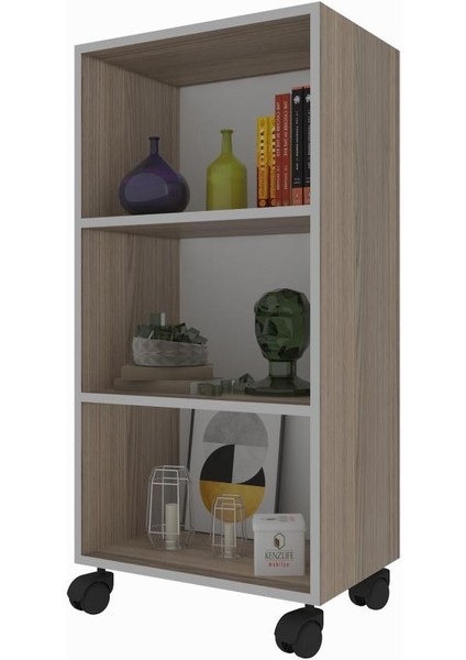 Kenzlife kitaplık beril 088*040*020 crd tekerlekli mutfak dolabı banyo ofis ayakkabılık kiler