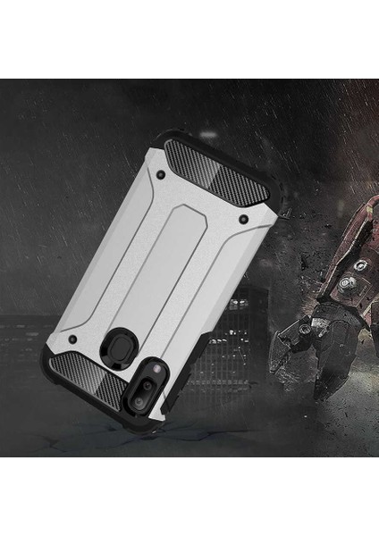 - Samsung Galaxy A40 - Kılıf Çift Katman Zırh Tank Crash Military Kapak - Gold - T15085