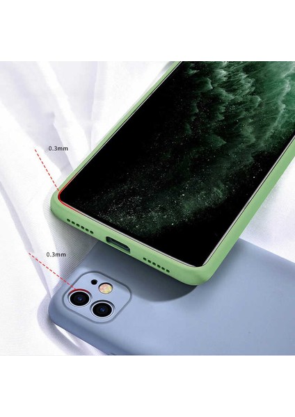 - Apple iPhone 11 Pro Max - Kılıf İçi Kadife Koruucu Lansman Lsr Kapak - Açık Yeşil