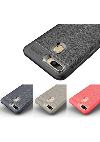 - Oppo A12 - Kılıf Auto Focus Karbon Niss Silikon Kapak - Kırmızı - T15058