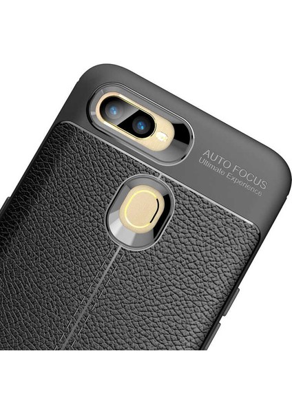 - Oppo A5S - Kılıf Auto Focus Karbon Niss Silikon Kapak - Kırmızı - T15056