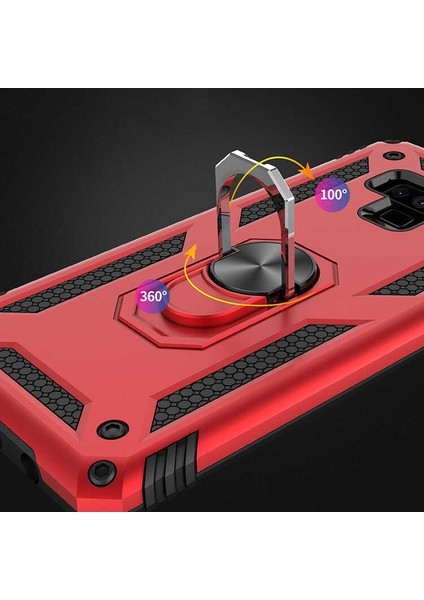 - Samsung Galaxy Note 9 - Kılıf Yüzüklü Zırh Tank Vega Kapak - Gold - T19062