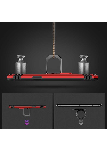 - Samsung Galaxy Note 9 - Kılıf Yüzüklü Zırh Tank Vega Kapak - Siyah - T19062