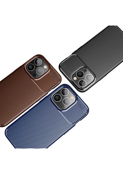 - Apple iPhone 13 Pro Max - Kılıf Auto Focus Karbon Negro Silikon Kapak - Lacivert
