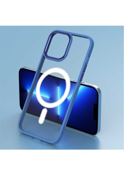 - Apple iPhone 14 - Kılıf Wireless Şarj Özellikli Krom Magsafe Silikon Kapak - Koyu Yeşil - T24361