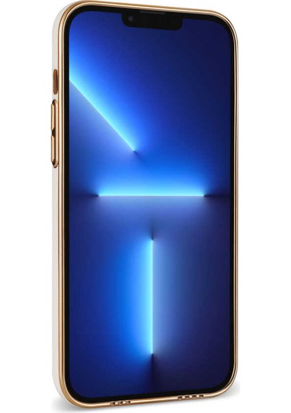 - Apple iPhone 13 Pro - Kılıf Koruyucu Bark Kartlıklı Kapak - Beyaz - T24663