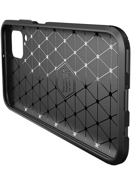 - Huawei P40 Lite - Kılıf Auto Focus Karbon Negro Silikon Kapak - Kahverengi - T13708