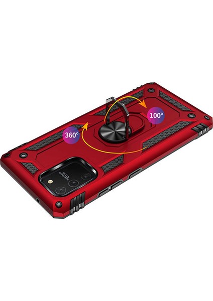 - Samsung Galaxy A91 (S10 Lite) - Kılıf Yüzüklü Zırh Tank Vega Kapak - Siyah - T11764 fırsatları