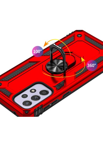 - Samsung Galaxy A33 5G - Kılıf Yüzüklü Zırh Tank Vega Kapak - Gold - T23764