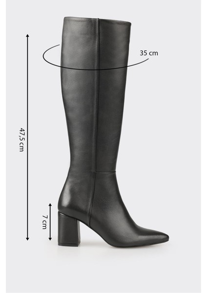 Siyah Deri Kadın Çizme indirimleri