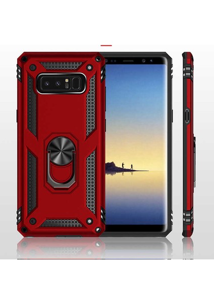 - Samsung Galaxy Note 8 - Kılıf Yüzüklü Zırh Tank Vega Kapak - Mavi - T19063