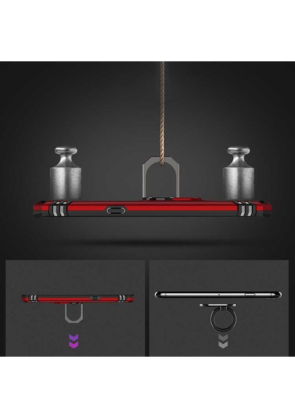 - Samsung Galaxy Note 8 - Kılıf Yüzüklü Zırh Tank Vega Kapak - Mavi - T19063