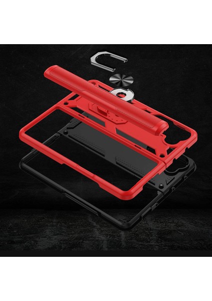 - Samsung Galaxy Z Fold 5 - Kılıf Yüzüklü Zırh Tank Vega Kapak - Mavi - T29172