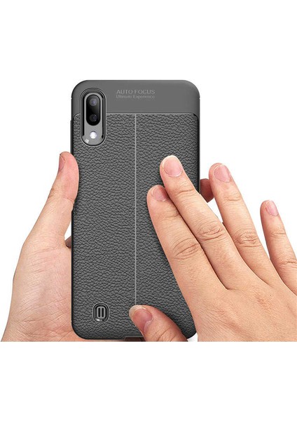- Samsung Galaxy M10 - Kılıf Auto Focus Karbon Niss Silikon Kapak - Gri - T7679