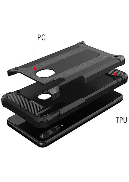 - Huawei Y6P - Kılıf Çift Katman Zırh Tank Crash Military Kapak - Gold - T14027 indirimleri