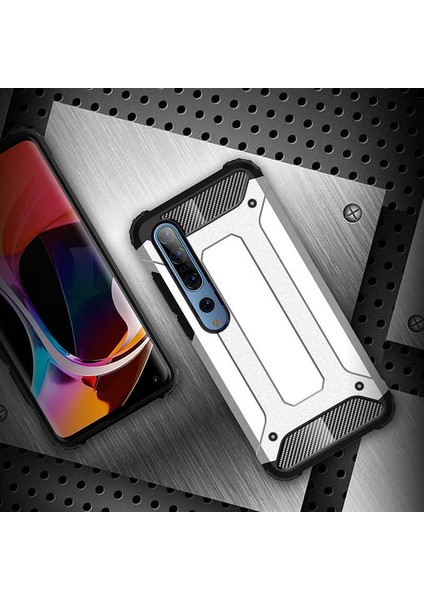 - Xiaomi Mi 10 - Kılıf Çift Katman Zırh Tank Crash Military Kapak - Kırmızı - T11882
