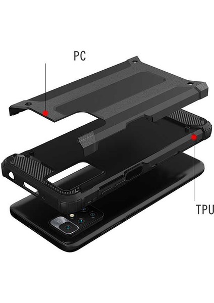 - Xiaomi Redmi 10 - Kılıf Çift Katman Zırh Tank Crash Military Kapak - Gold - T19543 indirimleri