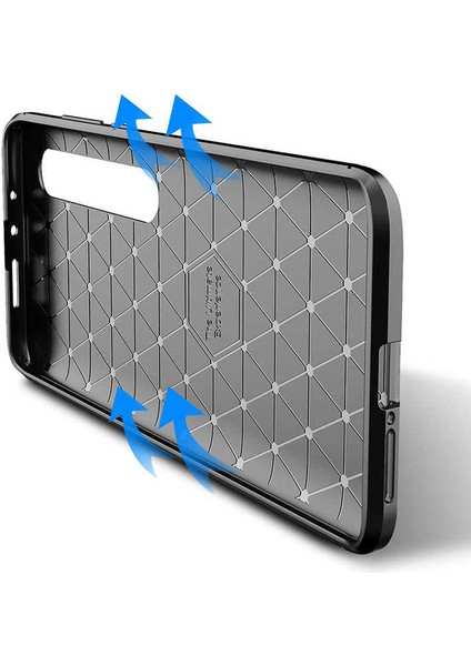 - Xiaomi Mi 10 - Kılıf Auto Focus Karbon Negro Silikon Kapak - Siyah - T11834