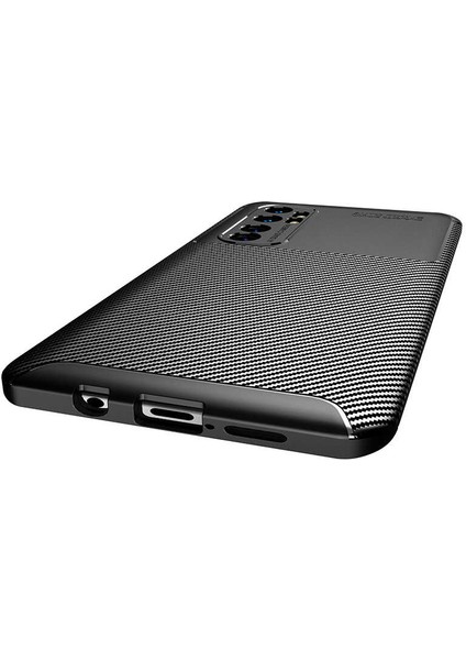 - Xiaomi Mi Note 10 Lite - Kılıf Auto Focus Karbon Negro Silikon Kapak - Kahverengi - T13773