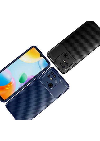 - Xiaomi Poco C40 - Kılıf Auto Focus Karbon Negro Silikon Kapak - Lacivert - T23537