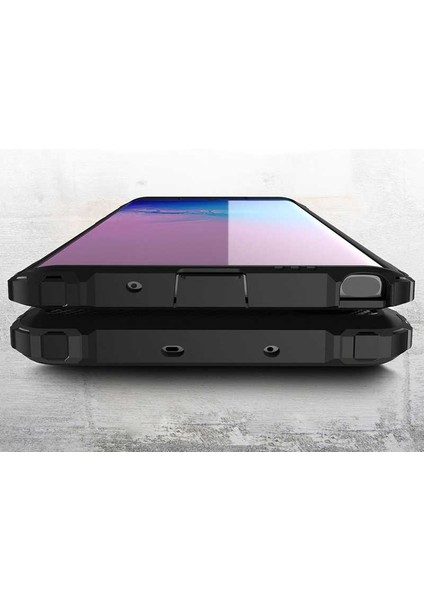 - Samsung Galaxy Note 10 - Kılıf Çift Katman Zırh Tank Crash Military Kapak - Gri - T9662