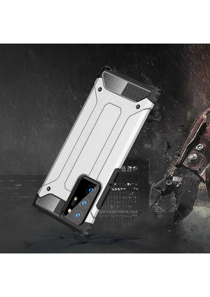 - Samsung Galaxy Note 20 Ultra - Kılıf Çift Katman Zırh Tank Crash Military Kapak - Siyah - T14182