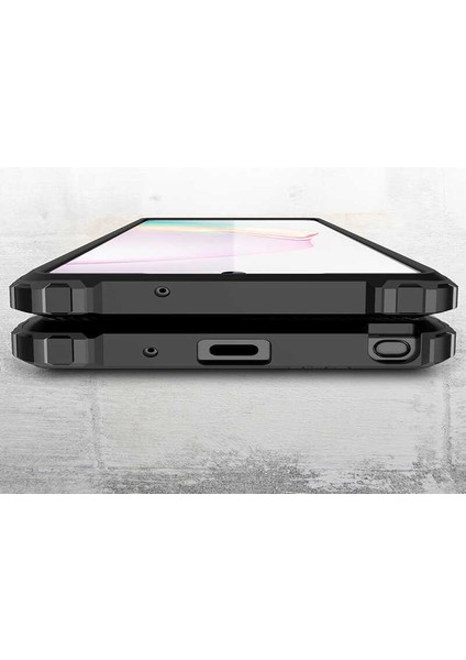 - Samsung Galaxy Note 20 - Kılıf Çift Katman Zırh Tank Crash Military Kapak - Rose Gold - T14179