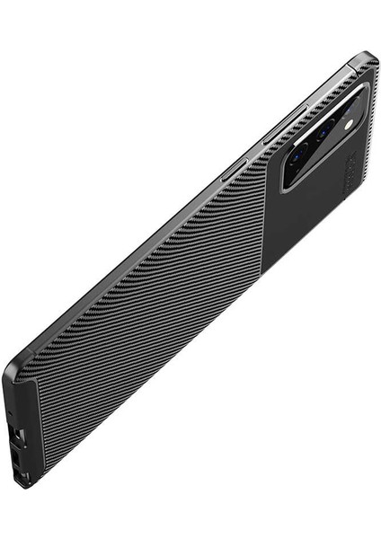 - Samsung Galaxy Note 20 - Kılıf Auto Focus Karbon Negro Silikon Kapak - Siyah - T14177