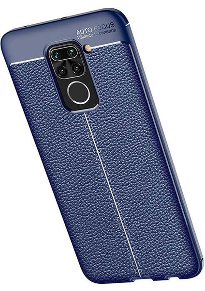 - Xiaomi Redmi Note 9 - Kılıf Auto Focus Karbon Niss Silikon Kapak - Lacivert