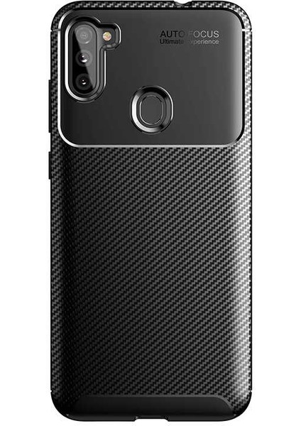 - Samsung Galaxy A11 - Kılıf Auto Focus Karbon Negro Silikon Kapak - Lacivert - T12864