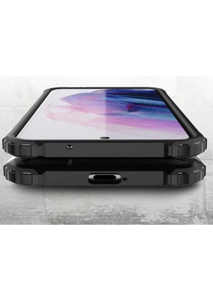 - Samsung Galaxy S21 FE - Kılıf Çift Katman Zırh Tank Crash Military Kapak - Rose Gold - T17178