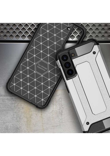 - Samsung Galaxy S21 FE - Kılıf Çift Katman Zırh Tank Crash Military Kapak - Rose Gold - T17178