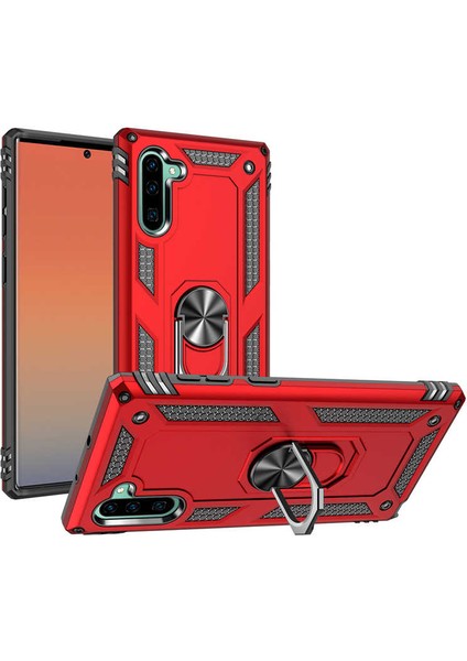 - Samsung Galaxy Note 10 - Kılıf Yüzüklü Zırh Tank Vega Kapak - Gold - T9716