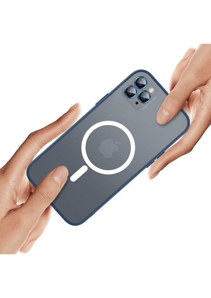 - Apple iPhone 13 Pro - Kılıf Kablosuz Şarj Destekli Magsafe Mokka Kapak - Koyu Mor