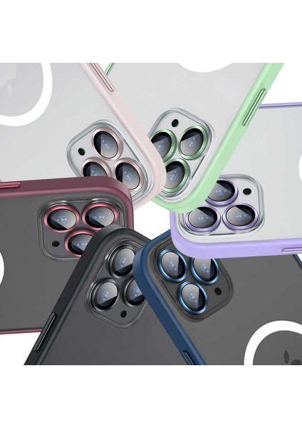 - Apple iPhone 13 Pro - Kılıf Kablosuz Şarj Destekli Magsafe Mokka Kapak - Koyu Mor