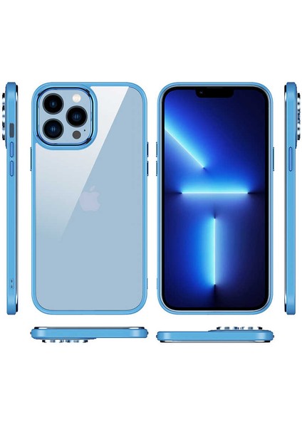 - Apple iPhone 13 Pro - Kılıf Renkli Koruyucu Sert Krom Kapak - Açık Yeşil