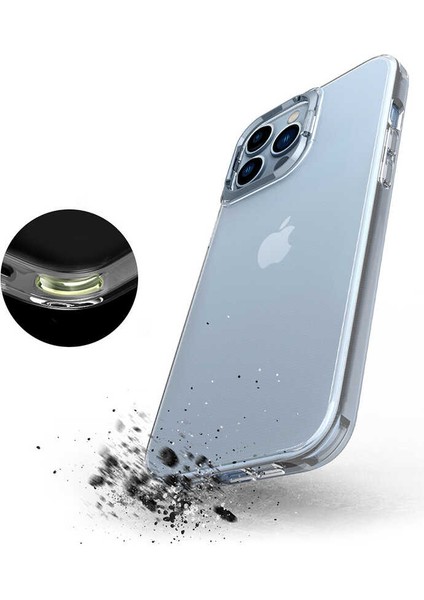- Apple iPhone 13 Pro - Kılıf Stand Olan Şeffaf Pürüzsüz Sert Skuba Kapak - Gold