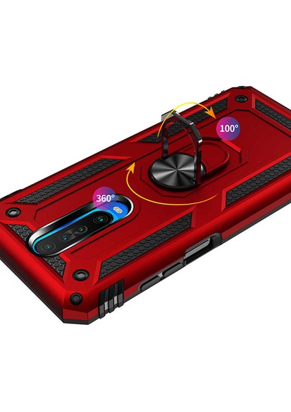 - Xiaomi Redmi K30 - Kılıf Yüzüklü Zırh Tank Vega Kapak - Mavi - T11820