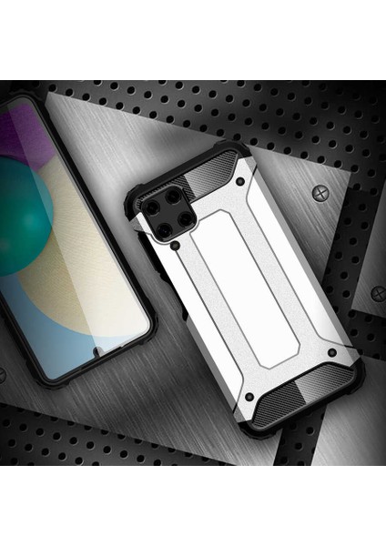- Samsung Galaxy M32 - Kılıf Çift Katman Zırh Tank Crash Military Kapak - Kırmızı
