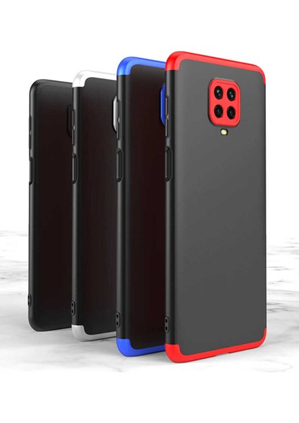 - Xiaomi Redmi Note 9 Pro - Kılıf Parmak izi Yapmayan 3 Parça Ays Kapak - Mavi - T14695
