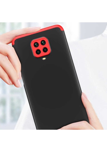 - Xiaomi Redmi Note 9 Pro - Kılıf Parmak izi Yapmayan 3 Parça Ays Kapak - Mavi - T14695