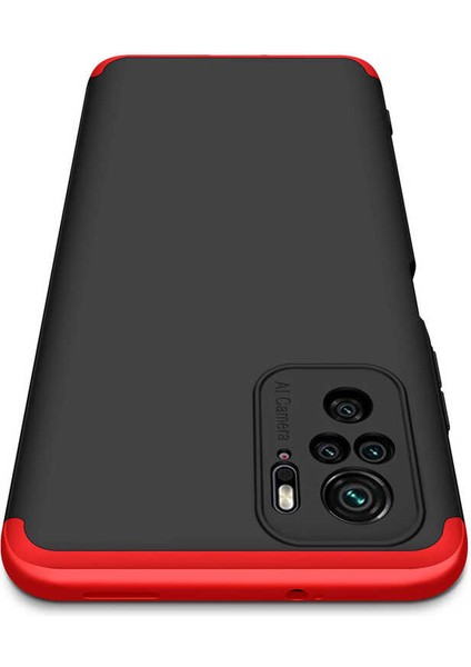 - Xiaomi Poco M5S - Kılıf Parmak izi Yapmayan 3 Parça Ays Kapak - Siyah-Gri - T24713