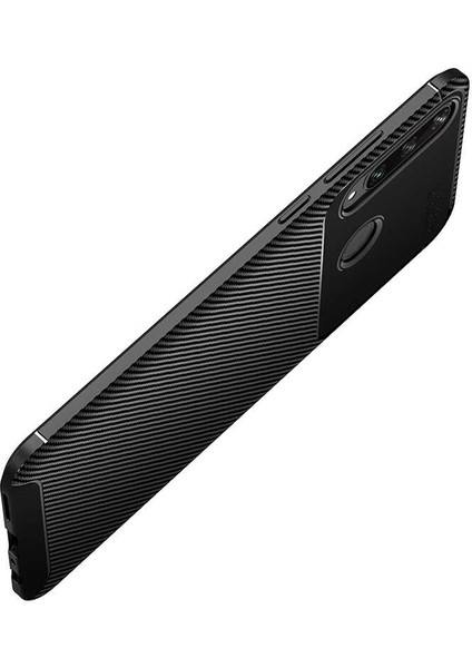 - Huawei Y6P - Kılıf Auto Focus Karbon Negro Silikon Kapak - Lacivert - T13859