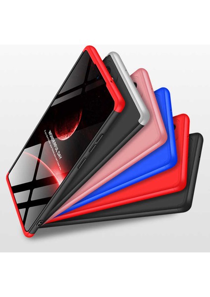 - Samsung Galaxy Note 20 - Kılıf Parmak izi Yapmayan 3 Parça Ays Kapak - Mavi - T15098