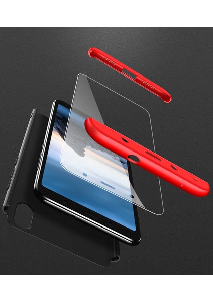 - Xiaomi Redmi 7A - Kılıf Parmak izi Yapmayan 3 Parça Ays Kapak - Siyah - T11031